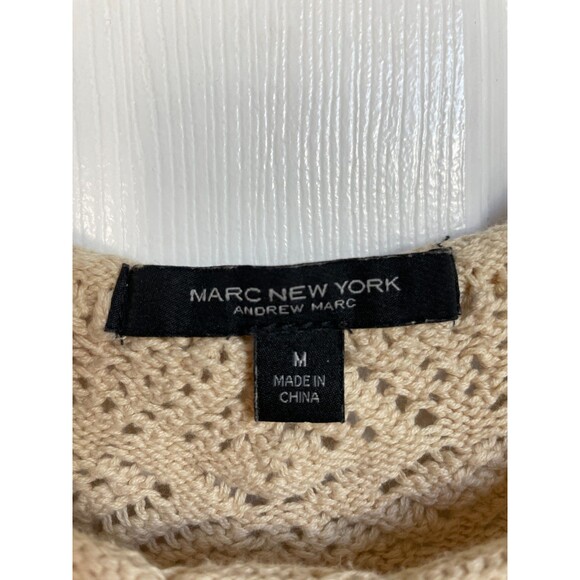 Marc New York Andrew Marc beige open knit crop length sweater tank top medium - Picture 6 of 6